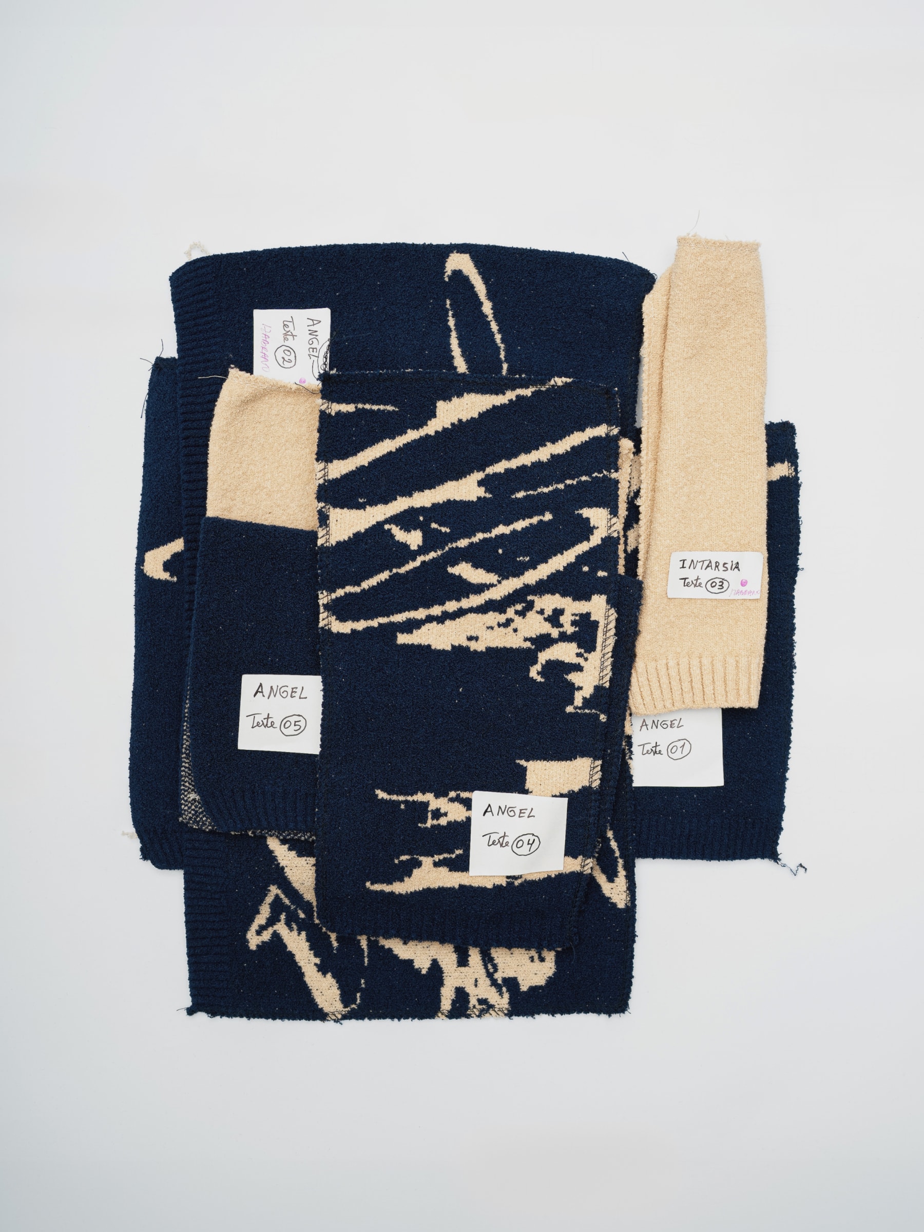 Intarsia and jacquard knitwear samples