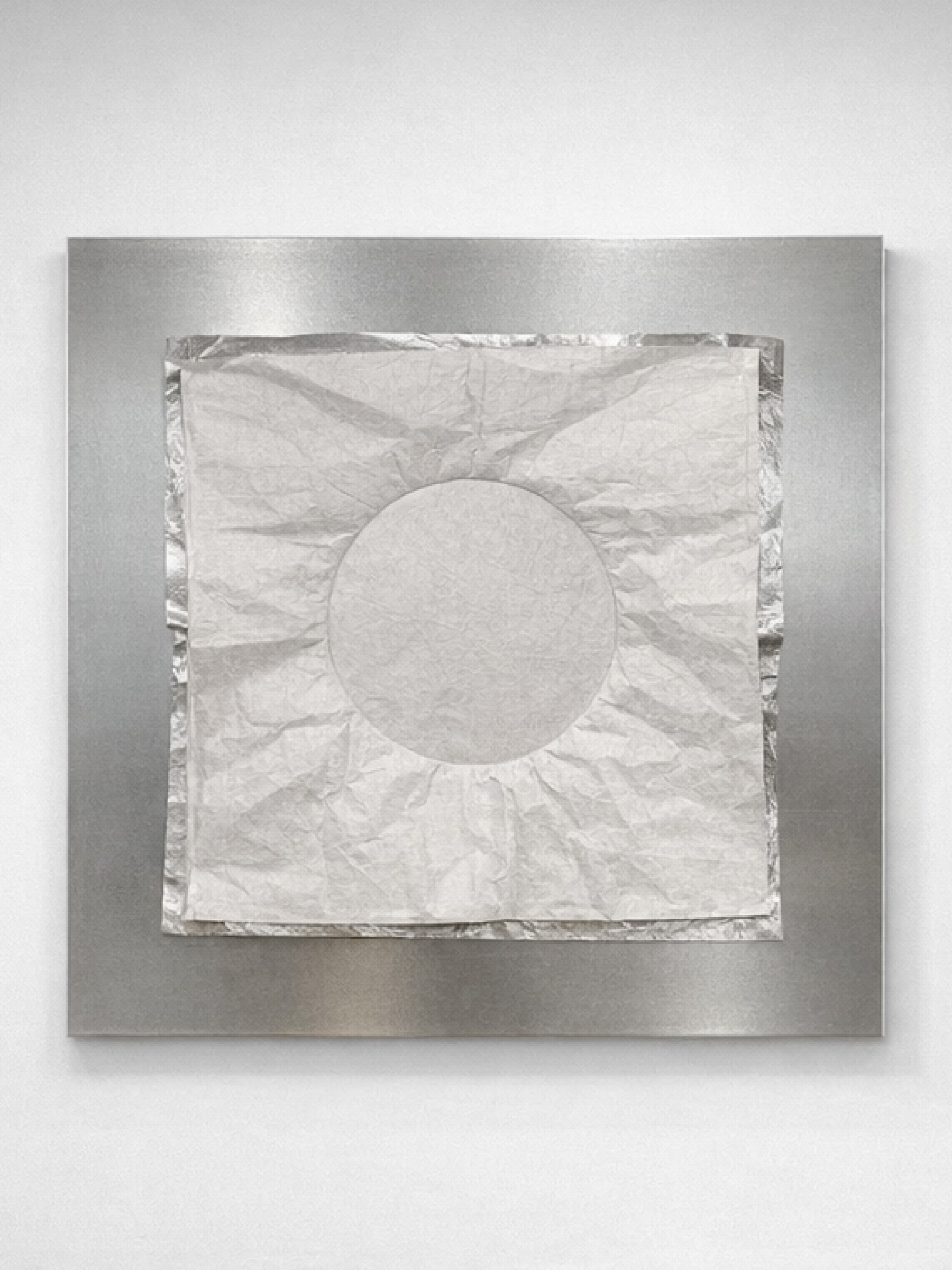 Artwork made of combination of metal and textile